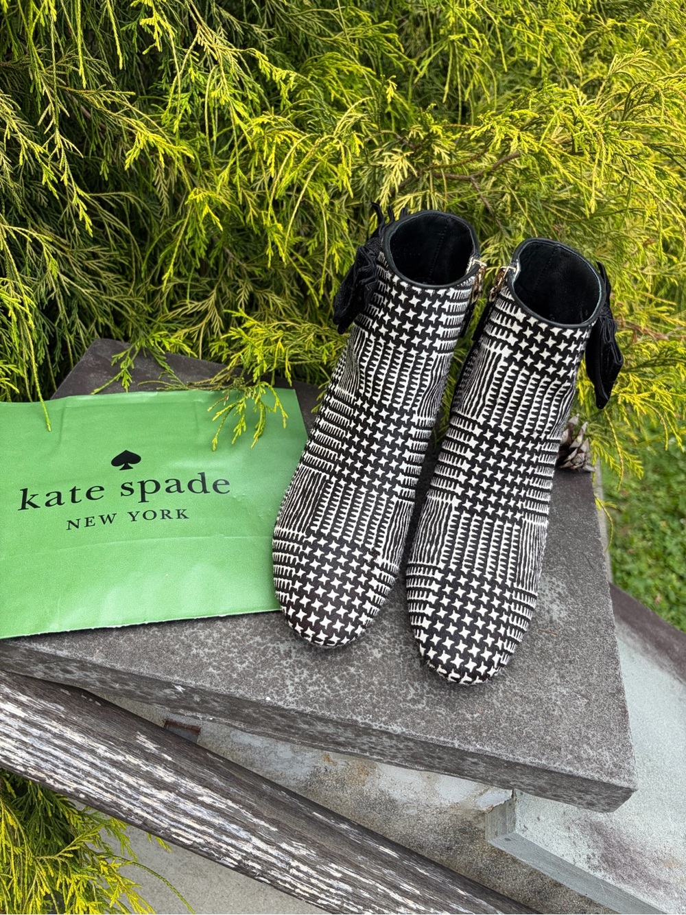 kate spade New York Calf Hair Bow Ankle Boots - Picture 3 of 10